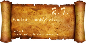 Radler Teodózia névjegykártya